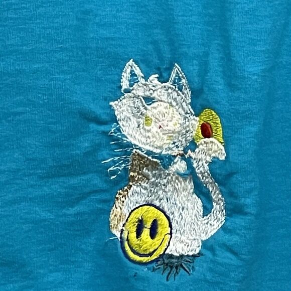 Fruit‎ of the Loom Tank Top Embroidered Women Size 4XL Art-to-Wear Blue Cotton - Picture 11 of 13